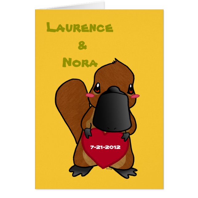 Cartão Platypus bonito (Frente)