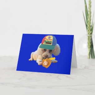 Cartão Play Ball Poodle Foled Greeting Card
