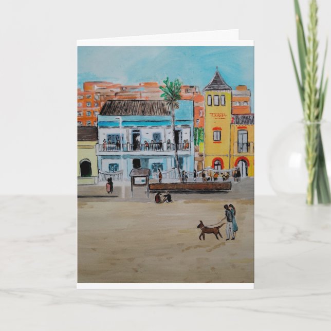 Cartão Play de la Malvarrosa Pintura de Alfred Fox (Frente)