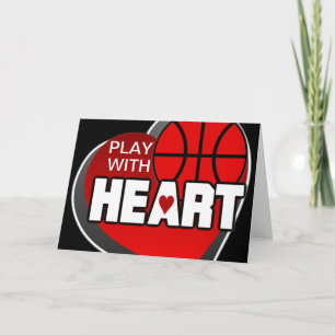 Cartão Play With Heart Basketball Greetings Card