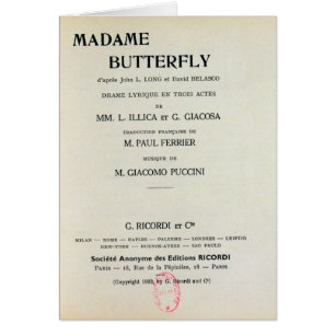 Cartão Playbill para a senhora Borboleta por Giacomo