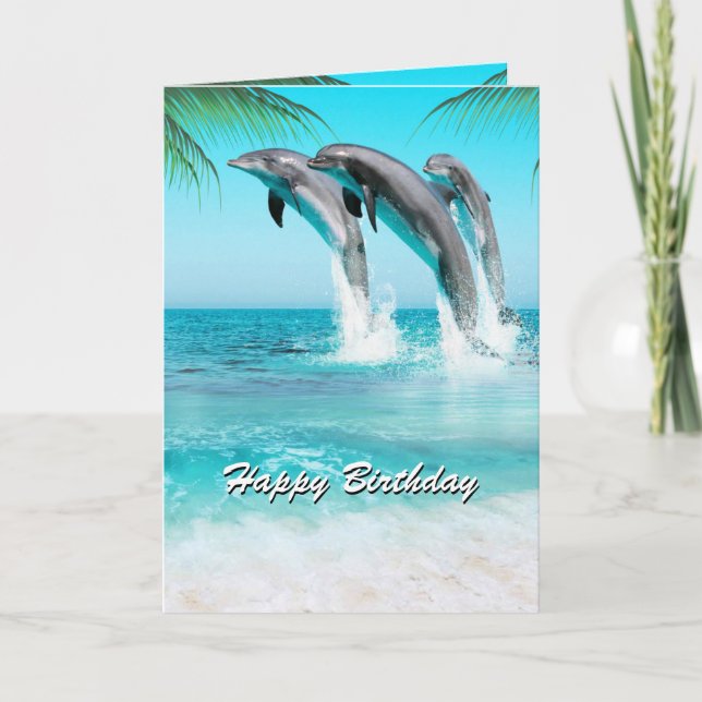 Cartão PLAYFUL DOLPHINS All Occasion or Birthday (Frente)
