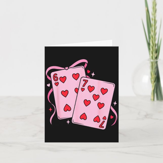 Cartão Playing Card Valentine’s Day 67 Preppy Six Seven 6 (Frente)