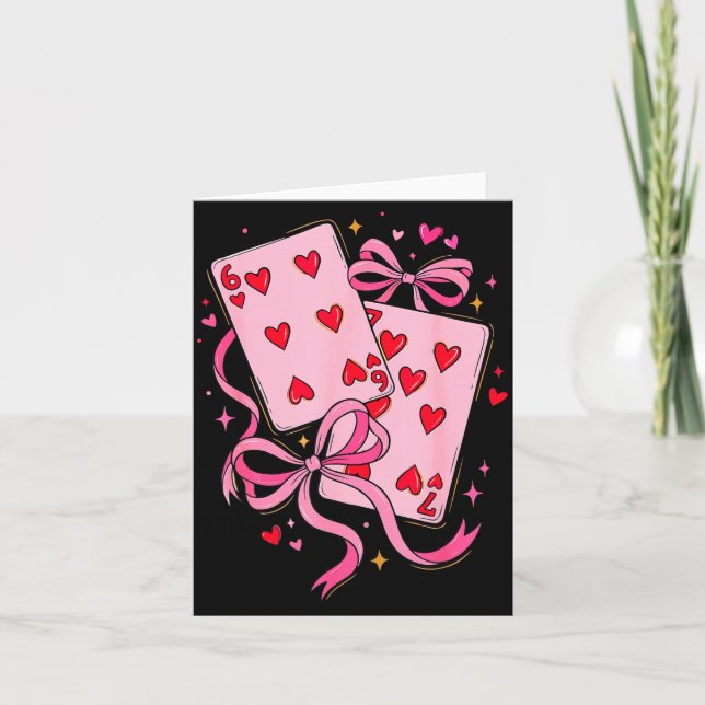Cartão Playing Cards Valentine 6 7 Six Seven Meme Preppy  (Frente)