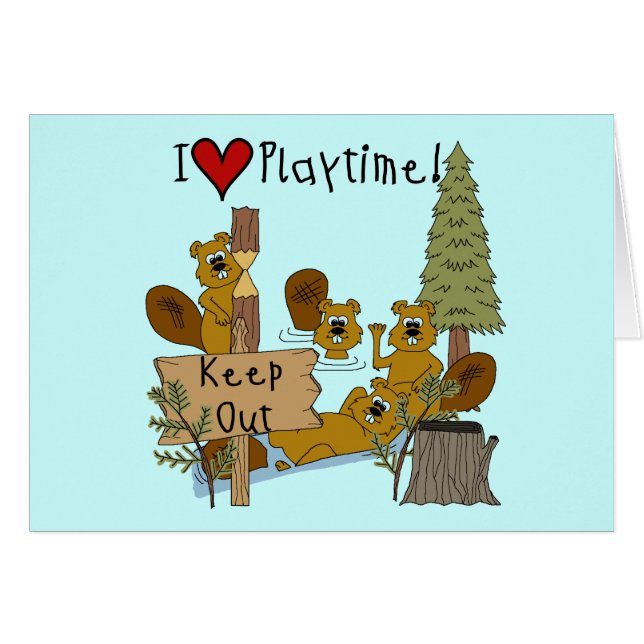Cartão Playtime do castor (Frente Horizontal)