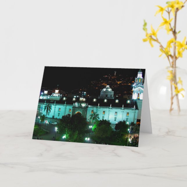 Cartão Plaza de la Independencia, Quito, Ecuador (Flor Amarela)