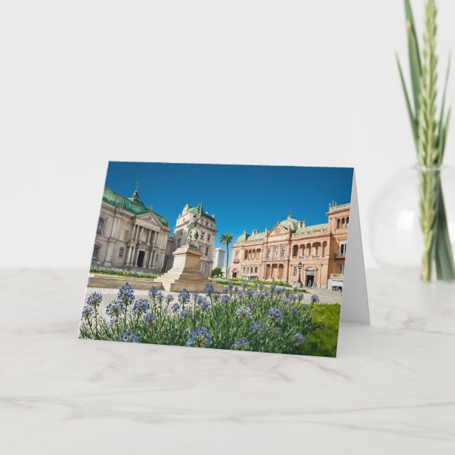 Cartão Plaza de Mayo Buenos Aires Argentina Watercolor (Frente)