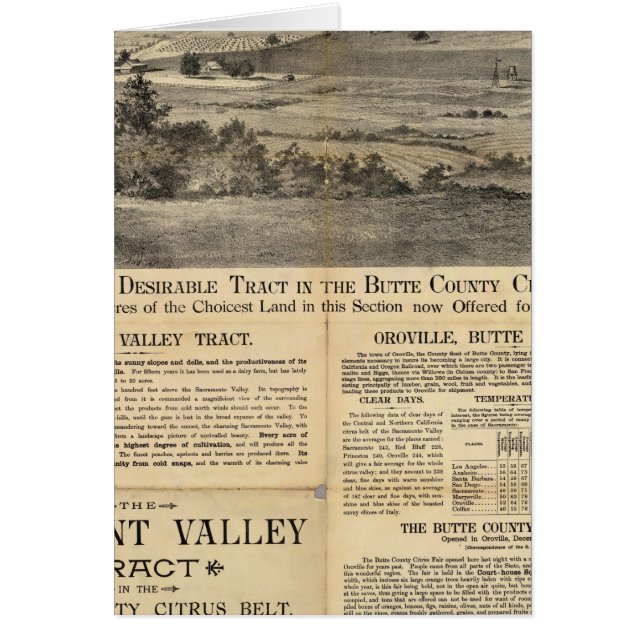 Cartão Pleasant Valley, Califórnia (Frente)