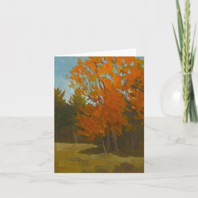 Cartão Plein air painting of Maine fall  greeting card (Frente)