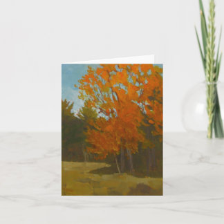 Cartão Plein air painting of Maine fall greeting card