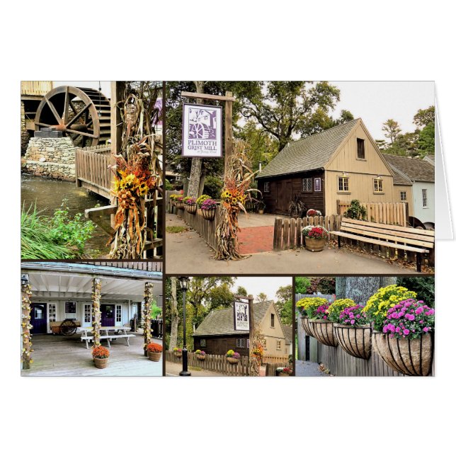 Cartão Plimoth Grist Mill - outubro de 2015 (Frente Horizontal)