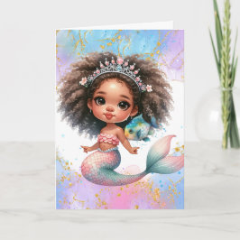 Cartão Plish Splash Smermaid Party Plain Birthday Card