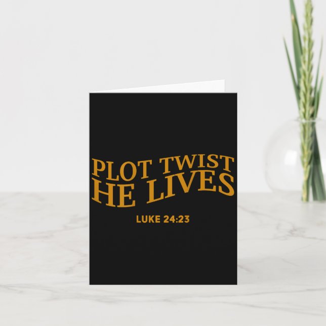 Cartão Plot Twist Ele Vive Páscoa Engraçada Cristã Tod (Frente)