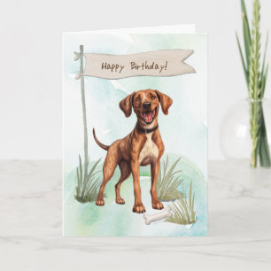 Cartão Plott Dog Bread Lá Fora Sob Sinal De Aniversário