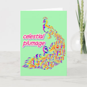 Cartão plumagem celestial