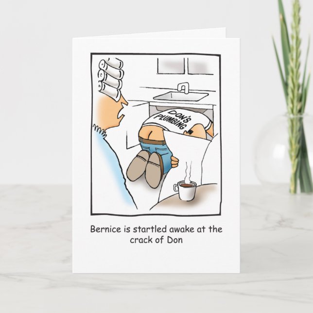 Cartão Plumber Humorous Birthday Card (Frente)