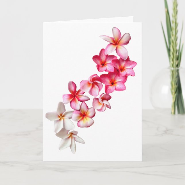Cartão Plumeria Blooms Collage Folded Greeting Card (Frente)