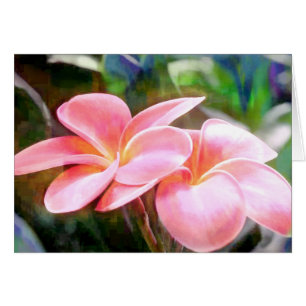 Cartão Plumeria cor-de-rosa
