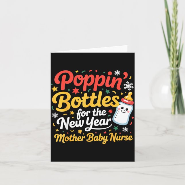 Cartão Pn Bottles For The New Year Mother Baby Nurse  (Frente)
