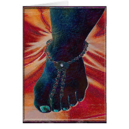 Cartão pnha seu melhor pé para a frente