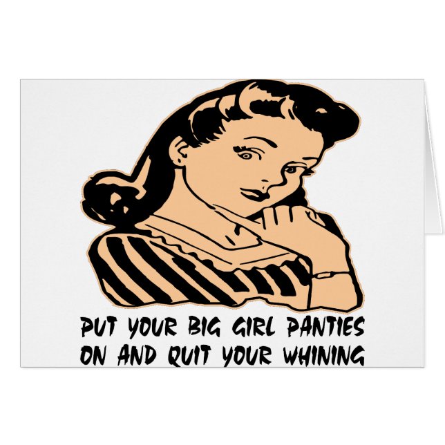 Cartão Pnha seus calcinhas grandes da menina sobre e pare (Frente Horizontal)