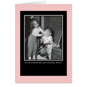 Cartão Pnha sobre suas calças grandes da menina