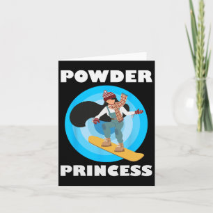 Cartão Pó de Snowboard Princesa Engraçada Moças de Snowbo