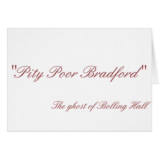 Cartão pobre de Bradford da piedade (Frente Horizontal)