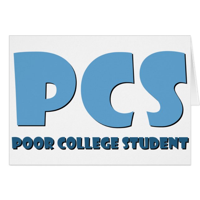 Cartão Pobre estudante universitário (Frente Horizontal)