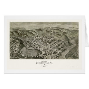 Cartão Pocahontas, mapa panorâmico do VA - 1911