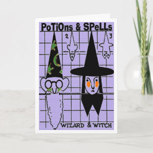CARTÃO POÇÕES & PERÍODOS DO VINTAGE HALLOWE'EN QUE
