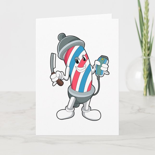 Cartão Pode como Cabelereiro com Navalha (Frente)