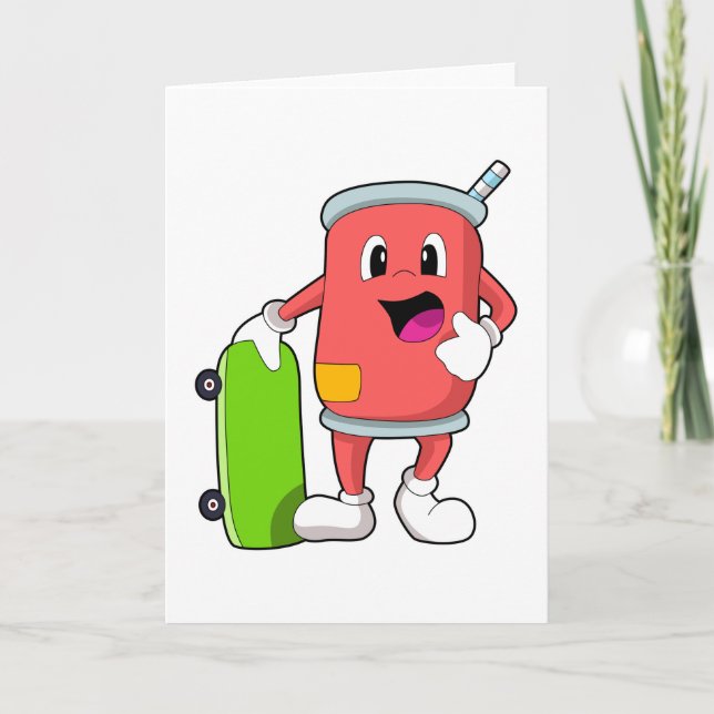 Cartão Pode como Patinador com Skate (Frente)