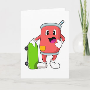 Cartão Pode como skater com skate