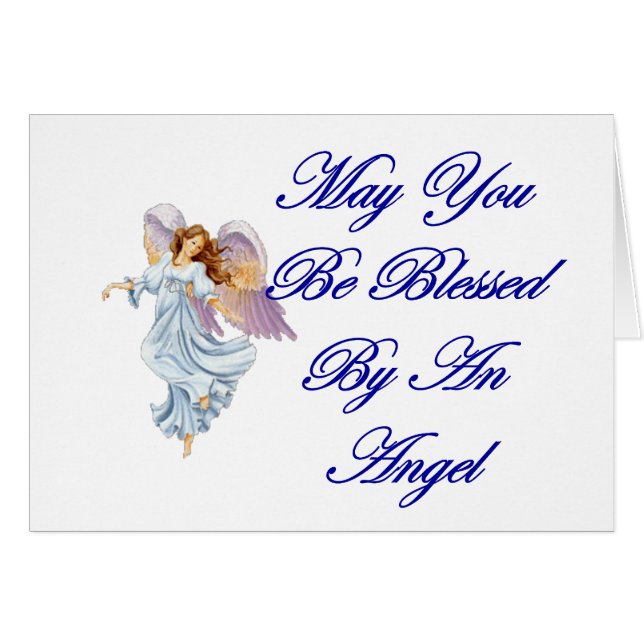 Cartão Pode você ser abençoado por um anjo (Frente Horizontal)