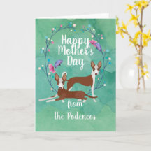 Podenco personalizável Cães Mãe Dia de as mães Flo