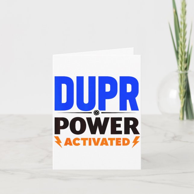 Cartão Poder Dupr ativado _ citação engraçada de pickleba (Frente)