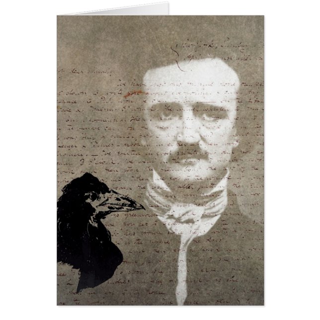 Cartão Poe E Raven Grunge Digital Art (Frente)