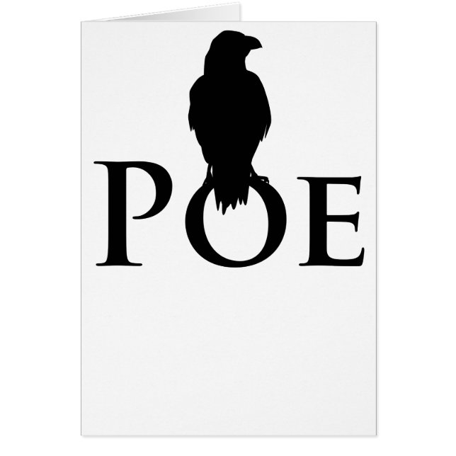 Cartão Poe Edgar Allan Poe e o corvo (Frente)