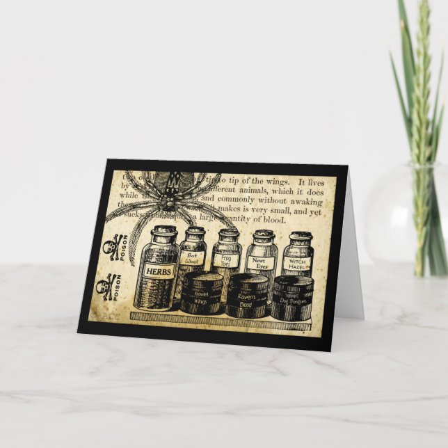 Cartão Poeiras Aranha Crânio Cruzado Ossos Veneno (Frente)