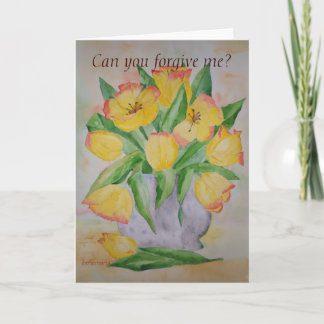 Cartão Poem Card Yellow Tulips