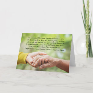 Cartão Poem Grandmother Grandma Grandchild Inspirational