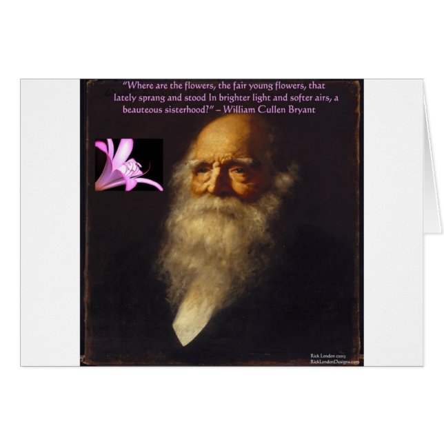 Cartão Poema da Flor de William Cullen Bryant (Frente Horizontal)