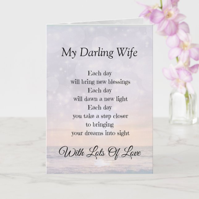 Cartão Poema de Acolhimento para Minha Querida Esposa (Orquídea)