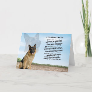 Cartão Poema de Amigo do Cão german shepherd