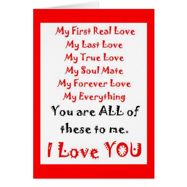 Cartão Poema de Amor para sempre (Frente)