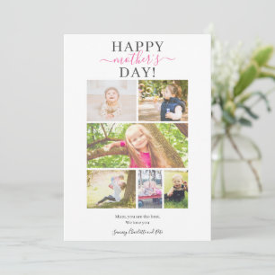 Cartão Poema de colagem de fotos do dia de as mães 6 do s