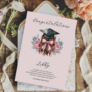 Cartão Poema de Congratulações pela Formatura Menina Boin