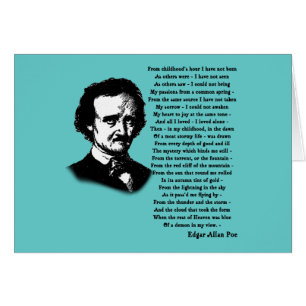 Cartão Poema de Edgar Allan Poe SOZINHO