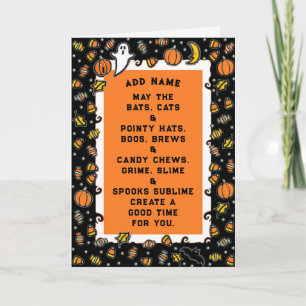 Cartão Poema de Halloween